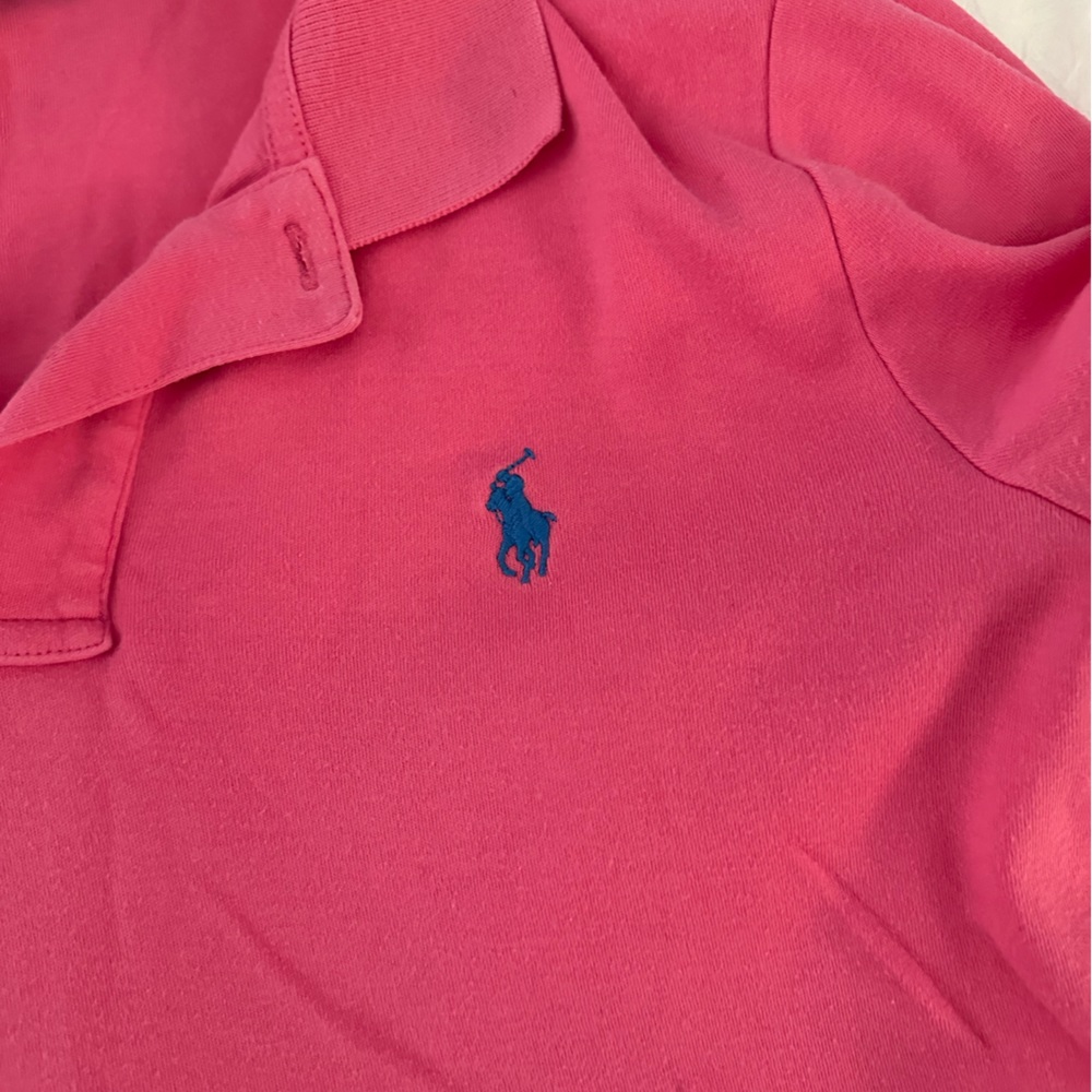 euc ralph lauren sport women’s pink polo, size medium slim fit